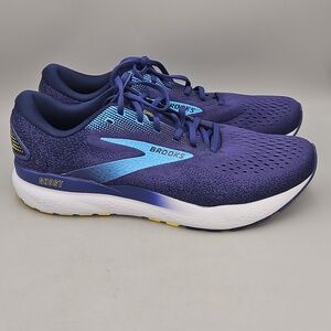 Brooks Men’s Ghost 16 Running Shoe - Blue/Bonnie Blue/Yellow.  Like New Men 11.5